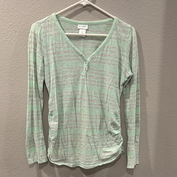 Motherhood Maternity Tops - Motherhood Maternity Mint Striped Long Sleeve Top